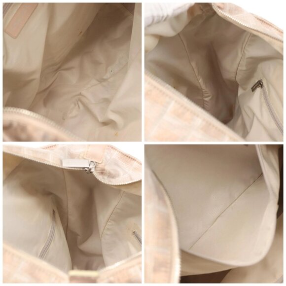 CHANEL New Travel Line Tote Bag Canvas Pink CC Auth BA5609 - Picture 15 of 16